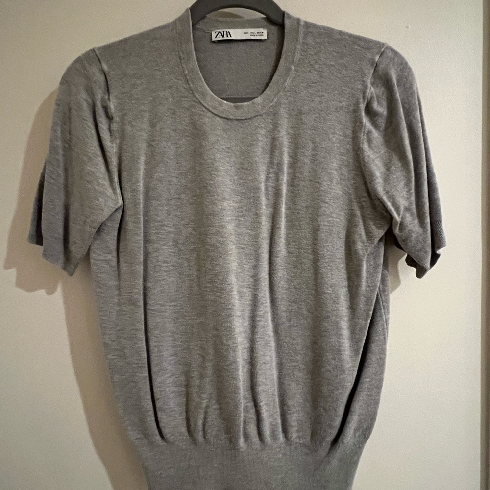 Zara Light Gray Knit Top